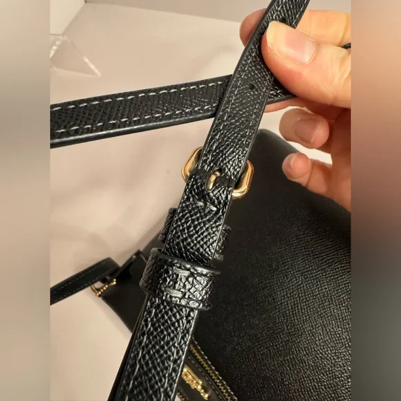 #208 Coach Mini Rowan Top Zip Black File Crossbody Bag - Picture 9 of 17